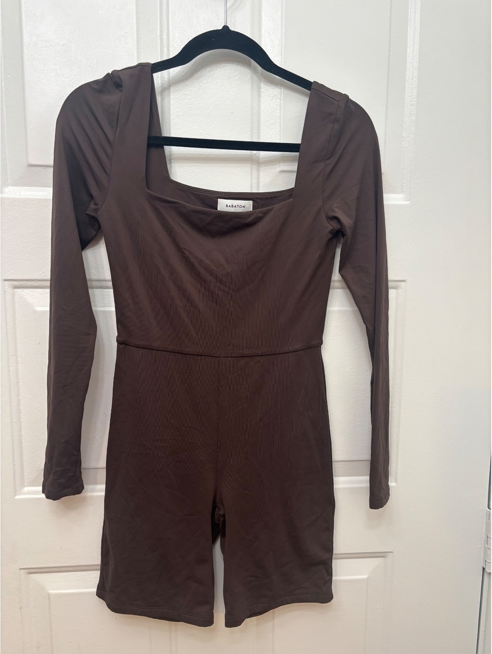 Babaton Brown Long Sleeve Romper Size M